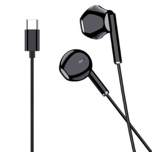 KAKUSIGA - KSC-1295 Écouteur filaire avec microphone Type-C 1,2 M Noir